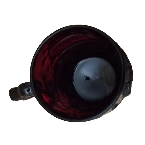 Luminarc Vintage Arcoroc Snowman Ruby Red Glass Mug, Coffee Cup Tea Christmas Fr - Picture 4 of 7